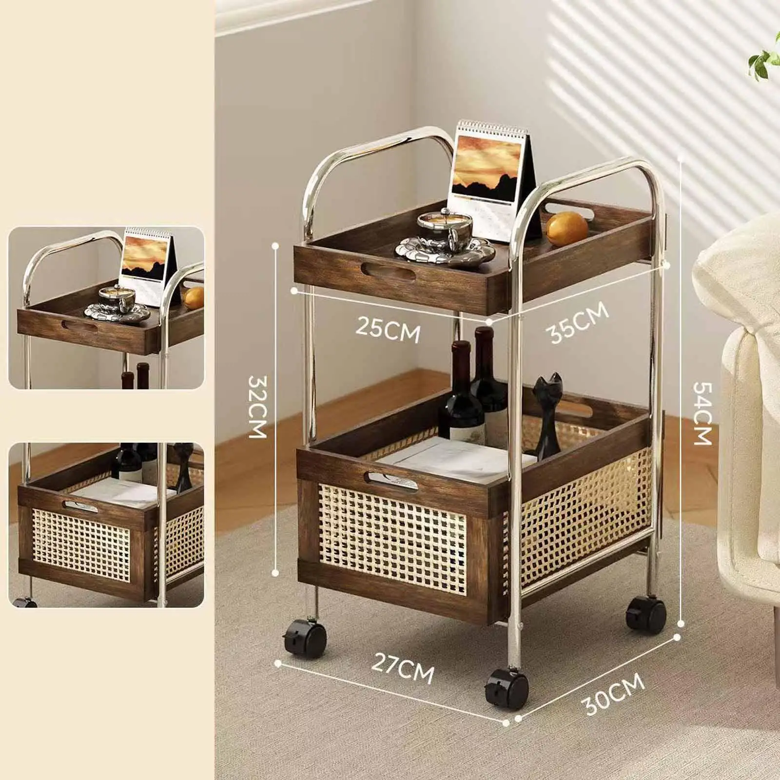 

Мобильная тележка-органайзер для хранения с ручками, передвижная полка-стеллаж на колесиках для дома, спальни, ванной комнаты