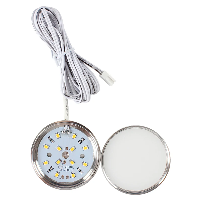 10pcs/Set 12V RV Small Round Ceiling Light Ultra-thin Light Emitting Diode Light with Remote Control