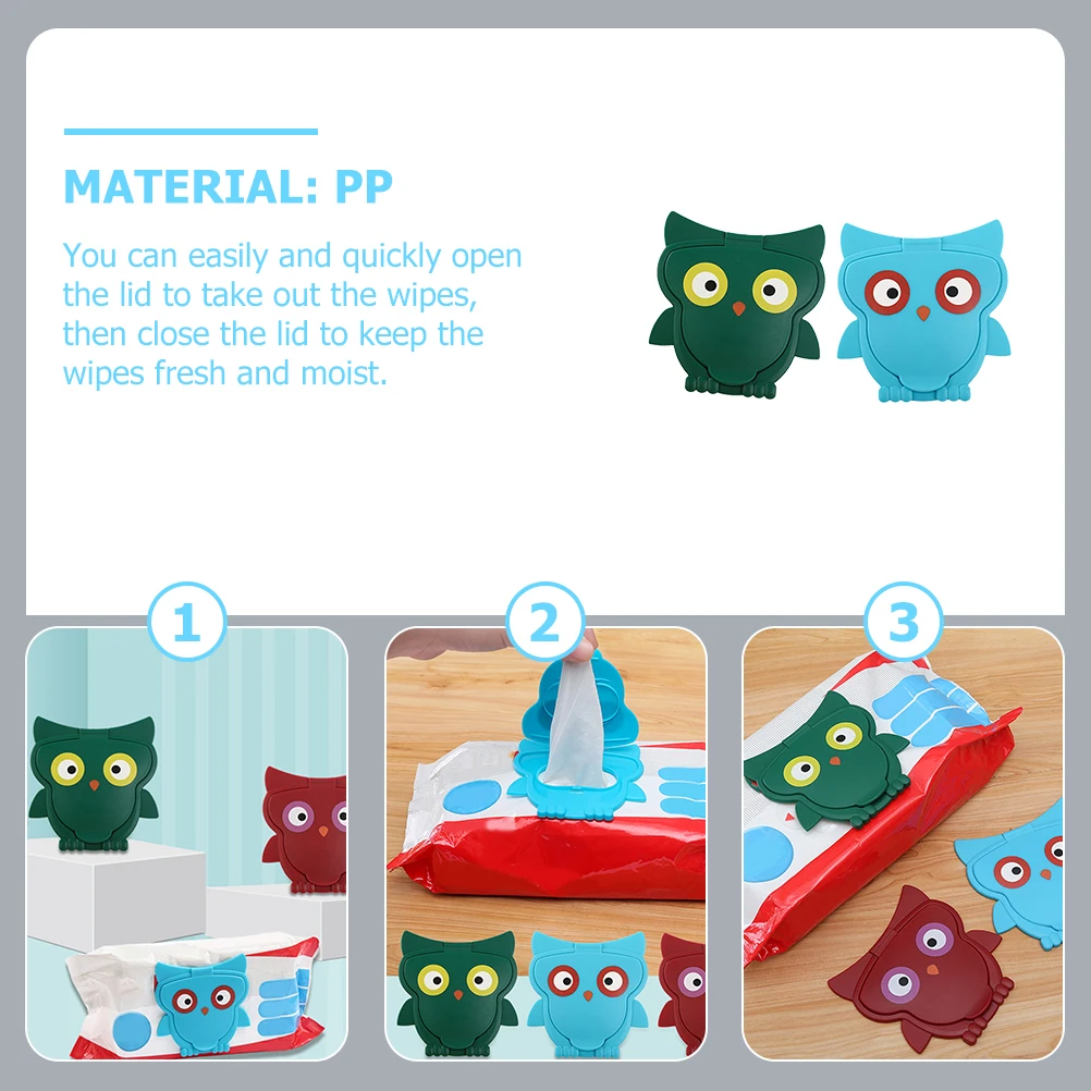 

2 Pcs Wipes Cover Mini Wet Lid Caps Tissue Pp Cartoon Lids Long-lasting Dustproof