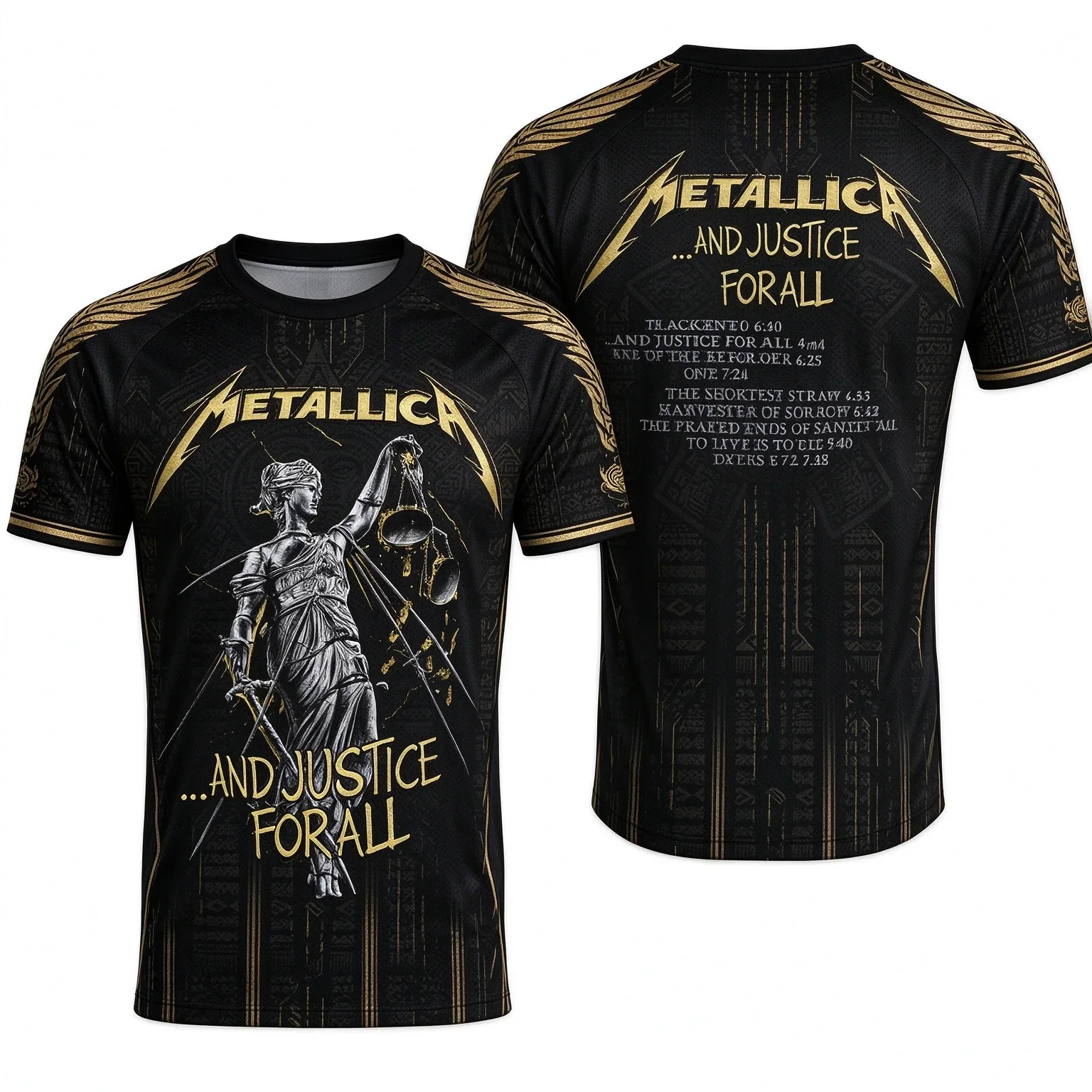 Metallica And Justice For All Soccer Jersey Rock Metal Band Full Print Short Sleeve Football Shirt 4  Music Fan Merch