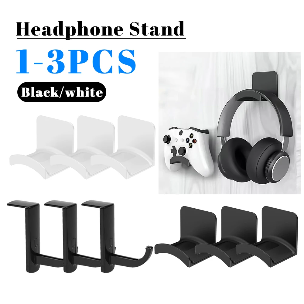Universelle Wandhalterung, selbstklebender Kopfhörerhalter für einfache, schadensfreie Wand-, Schreibtisch- oder PC-Montage von Headsets