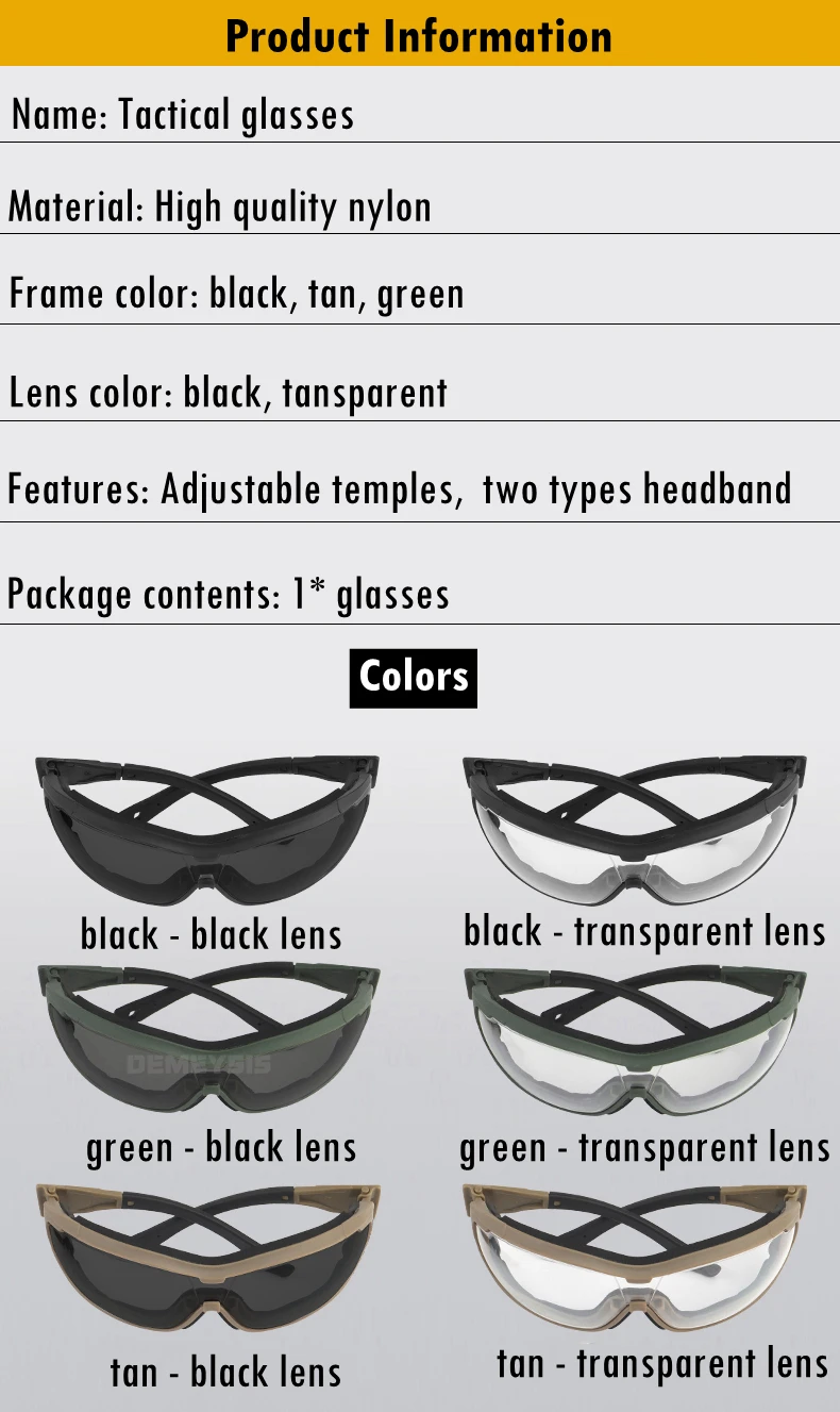 Schießbrille Outdoor UV-Schutz Jagd Wandern Reiten Sport Sonnenbrille Airsoft CS Taktische Paintball Kampfbrille – Detail 2