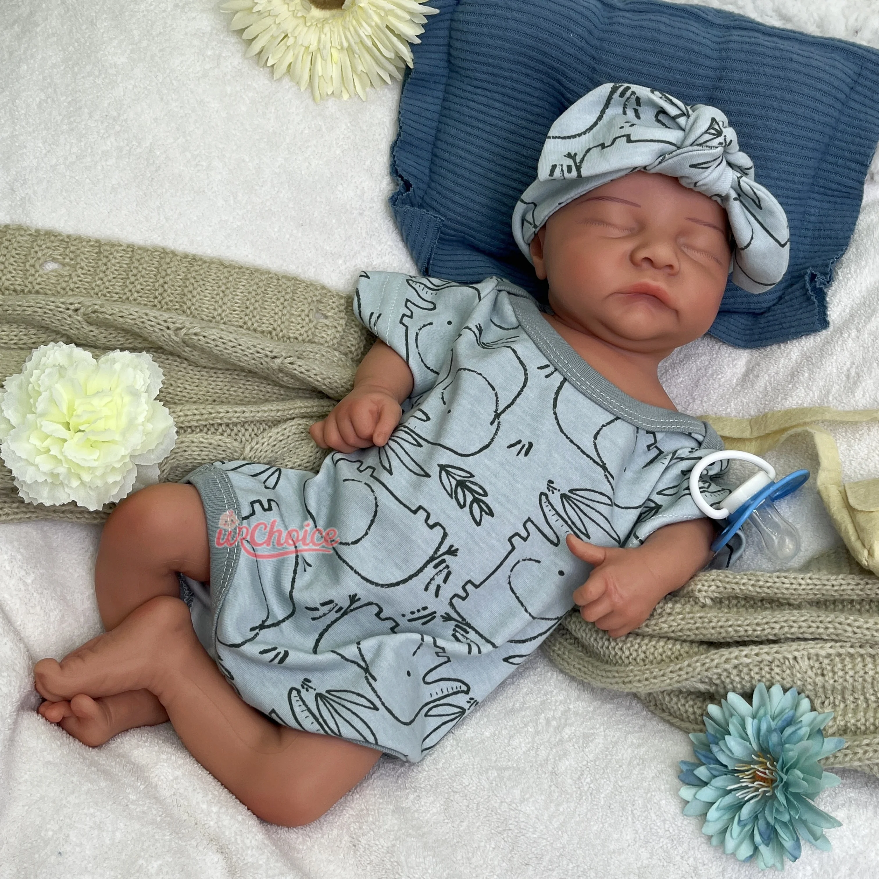 ตุ๊กตาซิลิโคนรีบอร์นผิวสีเข้ม ขนาด 18 นิ้ว เด็กผู้ชาย ทำมือเหมือนจริง สำหรับเป็นเพื่อนเล่นทางอารมณ์