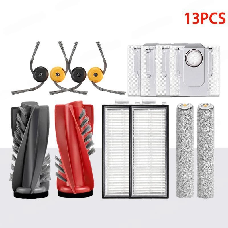 

T27C For Roborock Qrevo Curv 2 Flow Replacement Parts- Main Side Brush Roller Mop Cloth Filter Dust Bag Robot Vacuum Cleaner