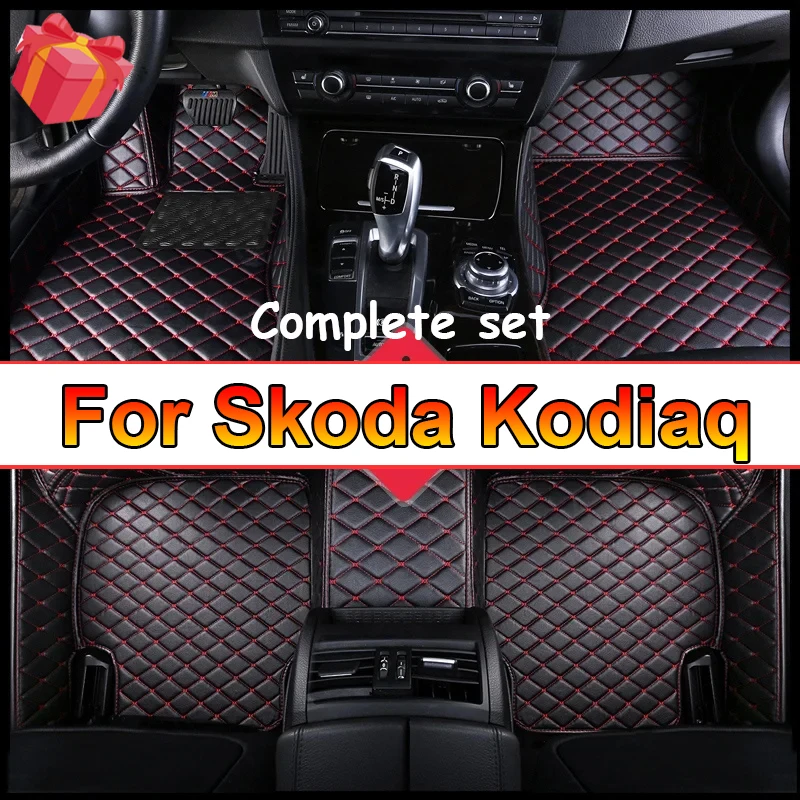 

Автомобильные коврики для Skoda Kodiaq NS7 2017 ~ 2022 2018, автомобильные коврики, кожаные напольные коврики, аксессуары для интерьера автомобиля, 7 сидений