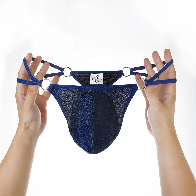 Men's Breathable Ice Silk Thong 3D Pouch U-Shaped Design Soft Comfy Underwear