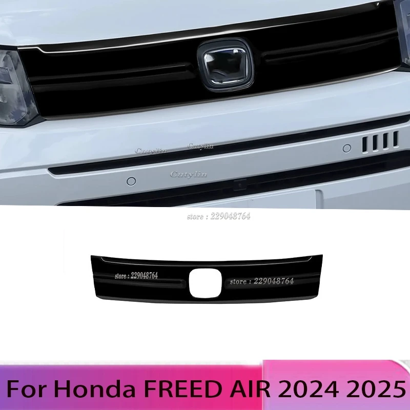 

For Honda Freed Air 2024 2025 ABS Black Glossy Front Engine Bumper Hood Grill Cover trim Decoration Sticker Car Styling