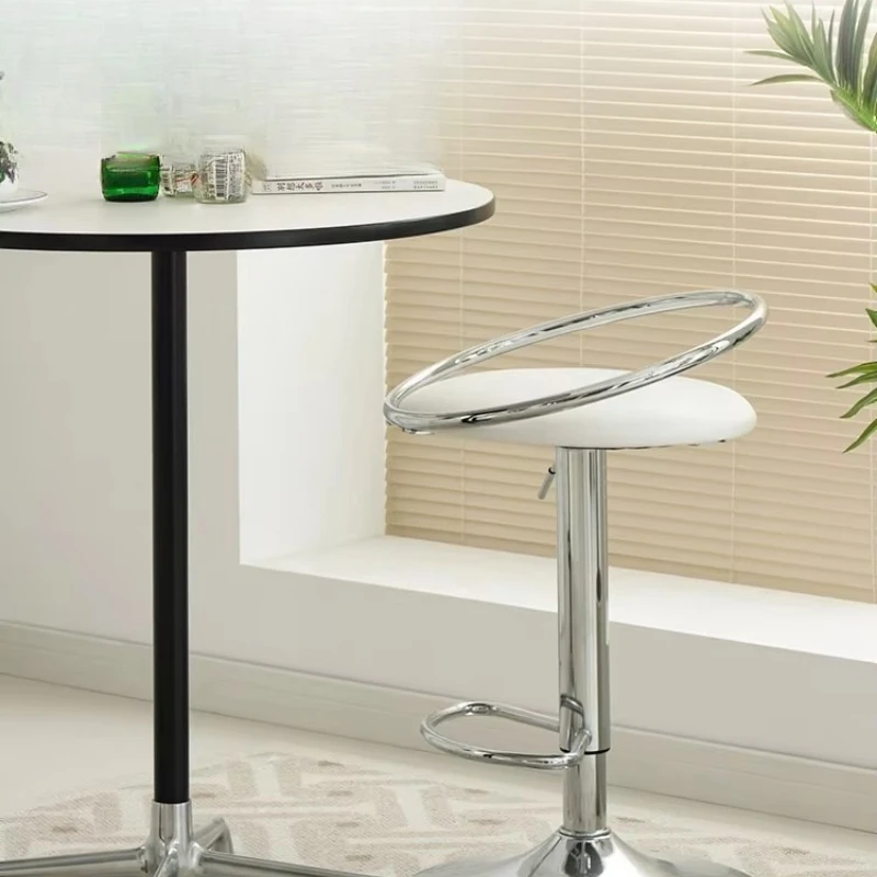 Adjustable high stool backrest Modern simple wrought iron bar chair Home bar stool Cafe front desk bar chair