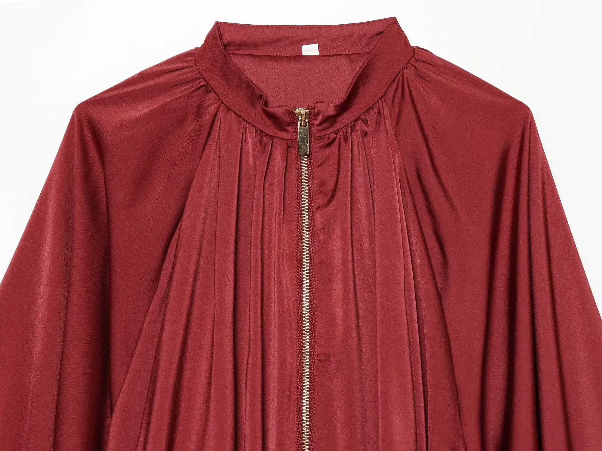 KONDALA Damen Casual Satin Bomberjacke Trendige High-Street Reißverschlussjacke Neu 2026 Frühherbst Elegante Schicke Puffärmel-Jacke – Detail 26