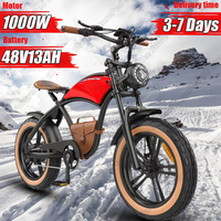 Electric Bicycle 1000W Powerful Motor 48V13AH Lithium Battery Mountain Electric Bike 20*4.0-In Fat Tire Snow Motorcycle E-bike