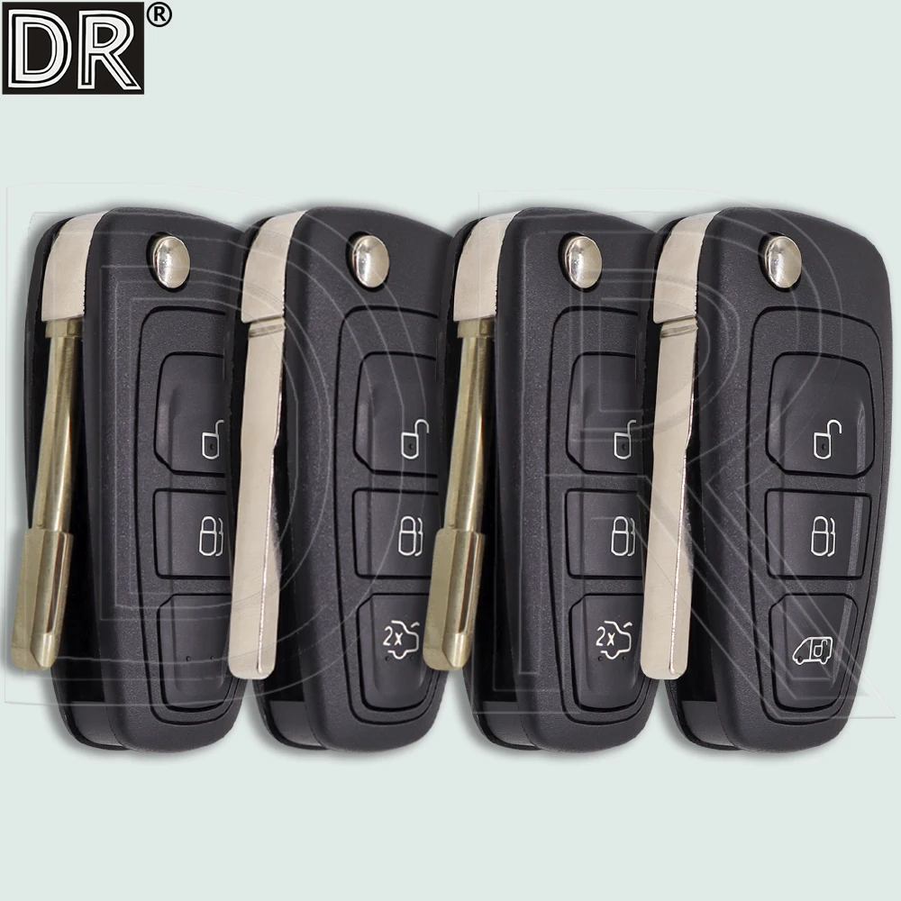 

DR 2/3 Button HU101/F021 Blade Car Key Shell Case For Ford Ranger Galaxy Mondeo C-Max S-Max Focus Transit Tourneo Custom MK3 MK4