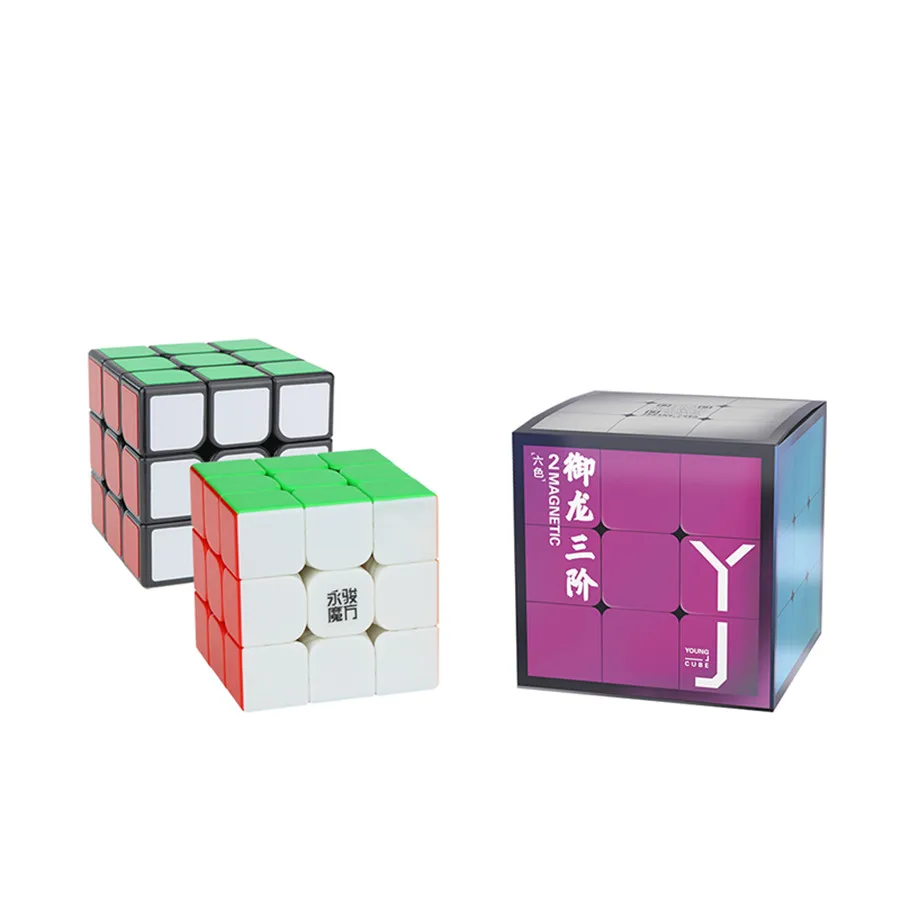 Yongjun YJ Yulong V2M 3x3x3 Black Speed Cubes Stickerless Magnetic Magic Cubes 3x3 Puzzle Educational Cubos Rotating Cubo Magico