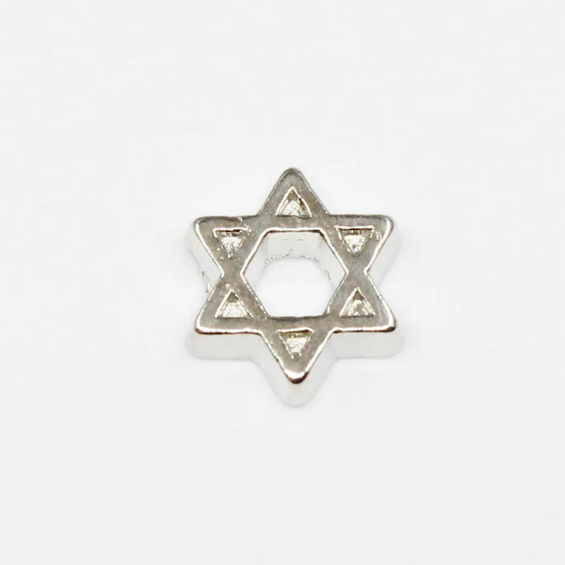 50pcs/lot Star of David Floating Charms Living Glass Memory Lockets DIY Jewelry pendants Charms