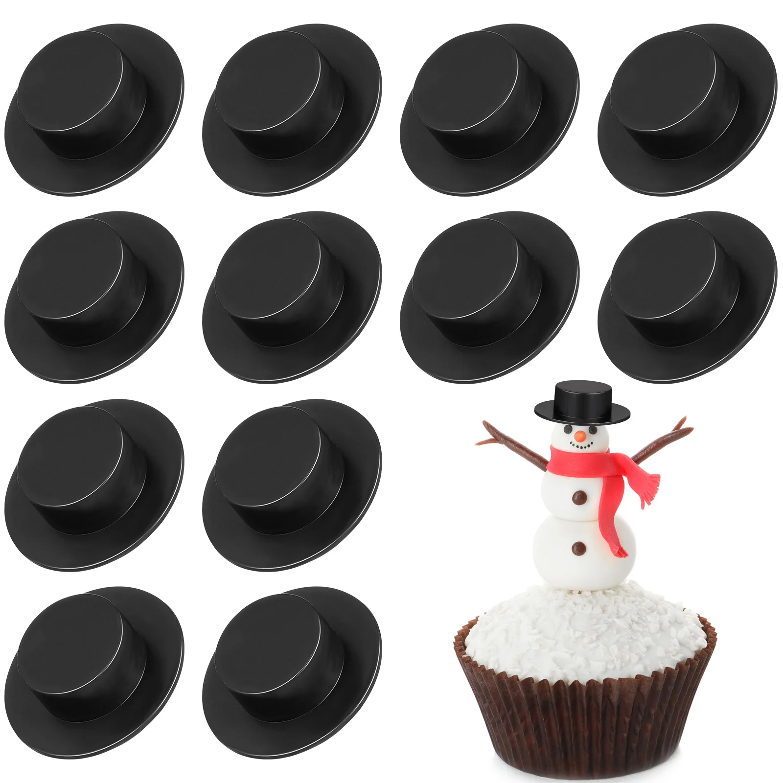 50 Pcs Mini Hat Black Holiday Cute Schwarzer Zylinder Kit Craft Tiny Top Bulk for Kleiner