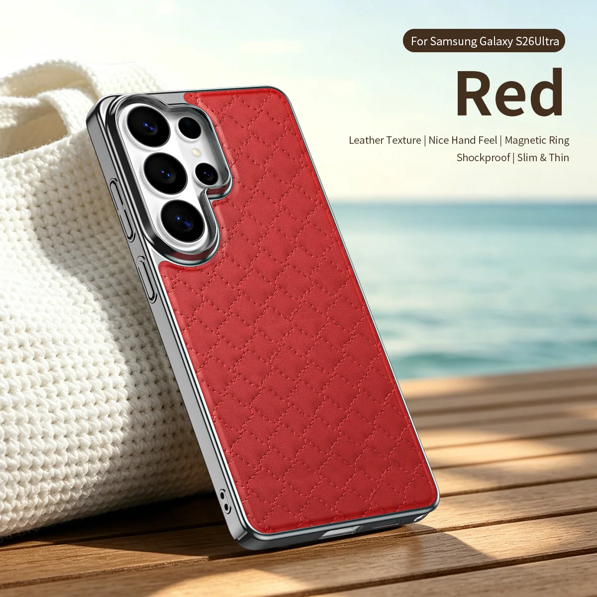 Luxury Fashionable Magnetic Diamond Patterned Leather Case for Samsung Galaxy S26 Ultra S25 S24 S23 Shockproof for Magsafe Cover