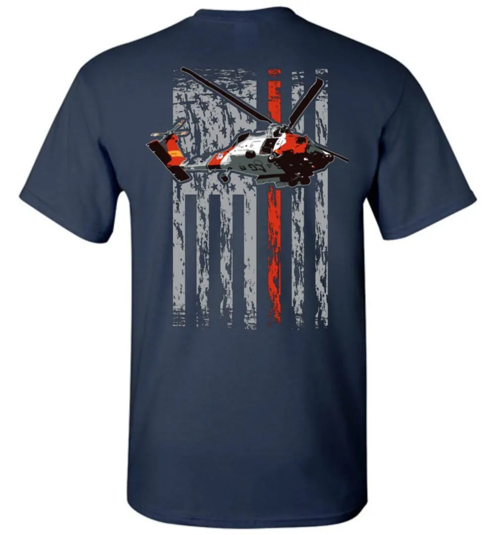 Creative Design American Flag Coast Guard MH-60 Helicopter T-Shirt. Summer Cotton Short Sleeve O-Neck Mens T Shirt New S-3XL