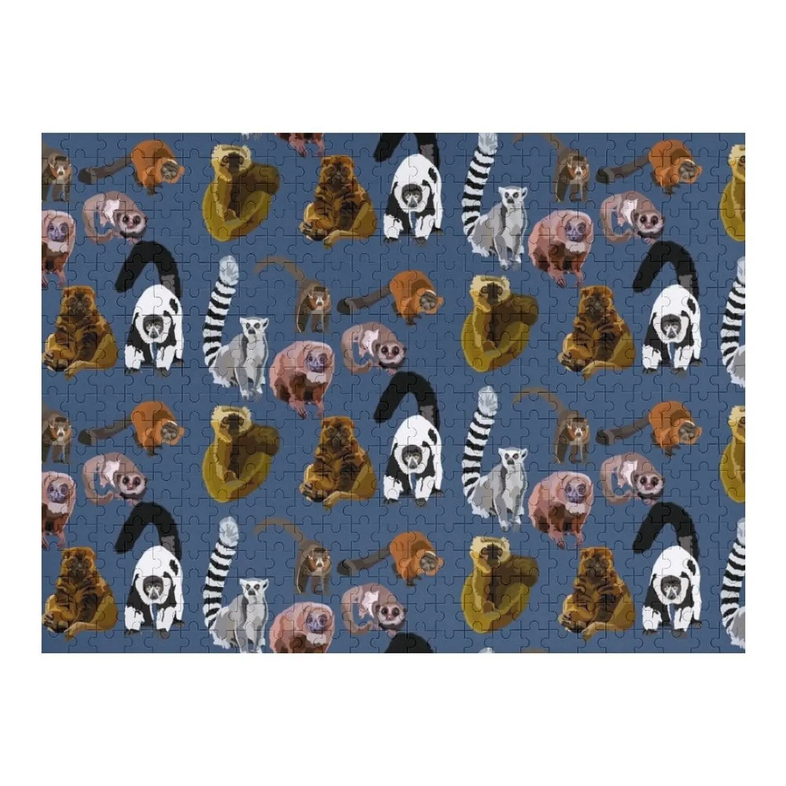 

Смешанные виды лемура, кольцевой хвост, черно-белый рух, красный руфф лемур, головоломка, головоломка на заказ