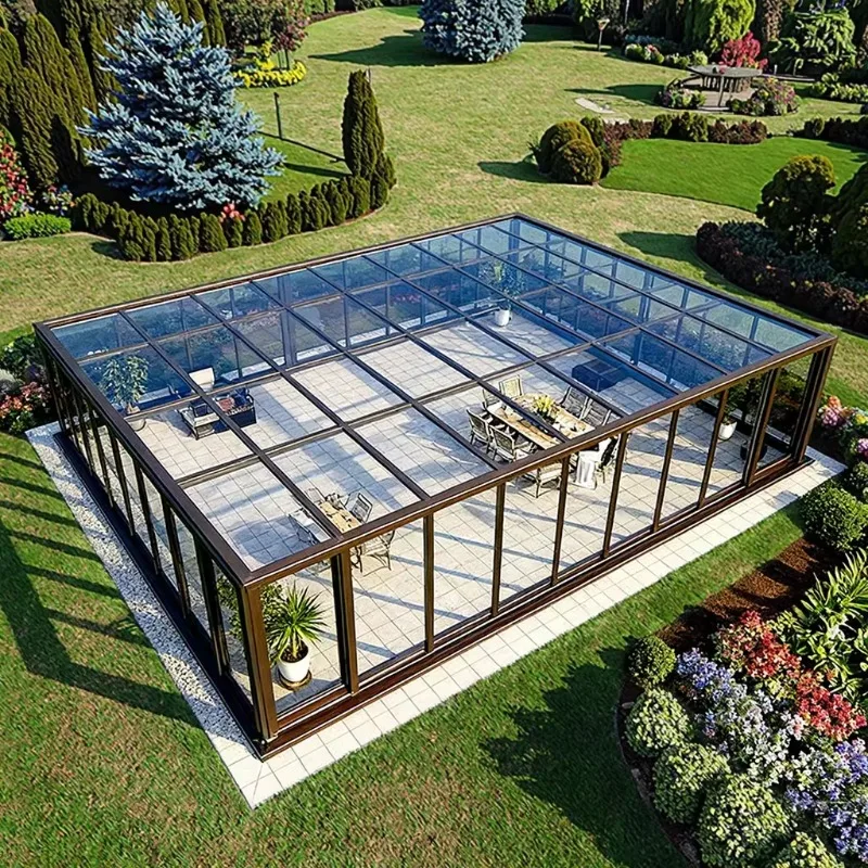 Prefabricated Aluminium Winter Garden Conservatory Outdoor Sun Room Large Aluminium Glass Sunroom