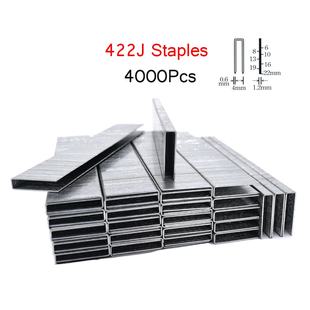 4000Pcs 422J Heftklammern U Heftklammer Für Framing Tracker Elektrische Tacker Pistole Air Nailer Holzbearbeitung Werkzeuge – Detail 1