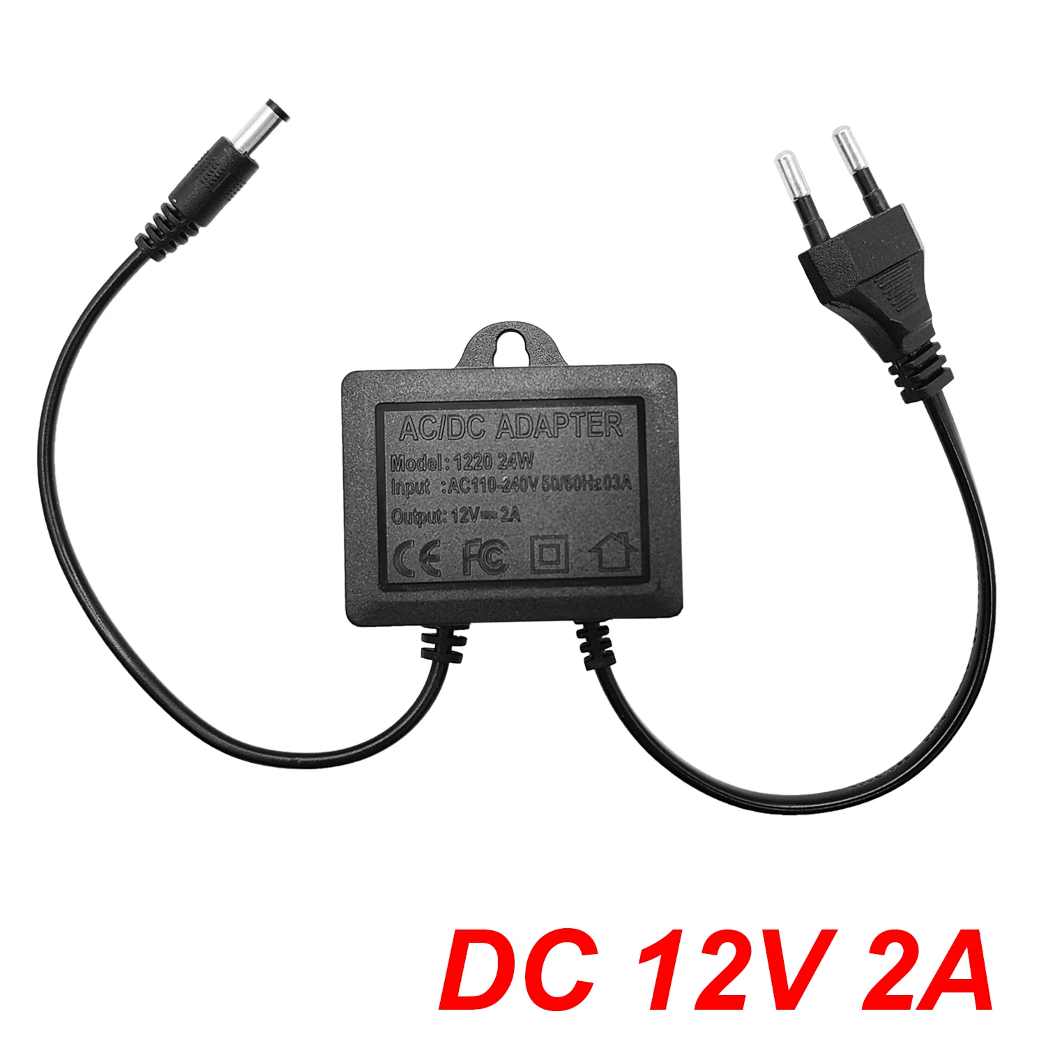 AC/DC 12V 2A CCTV Camera Power Adapter Outdoor Waterproof EU  Plug Adapter CCTV Camera Charger