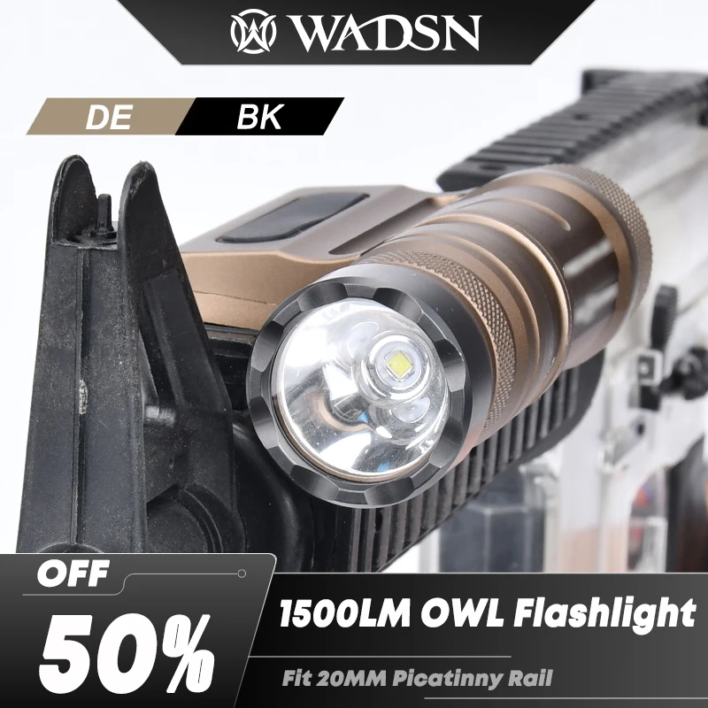 

Airsoft Metal Optimized Light 1500 Lumens Cloud Defensive OWL WADSN Flashlight LED Hunting Rifle Fit 20mm Picatinny Rail
