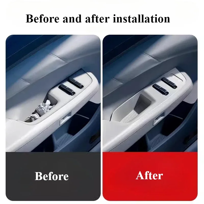 For Zeekr 001 2024-2025 Door Storage Box Armrest Protection Window Lift Silicone Pad Door Handle Cover Car Interior Accessories