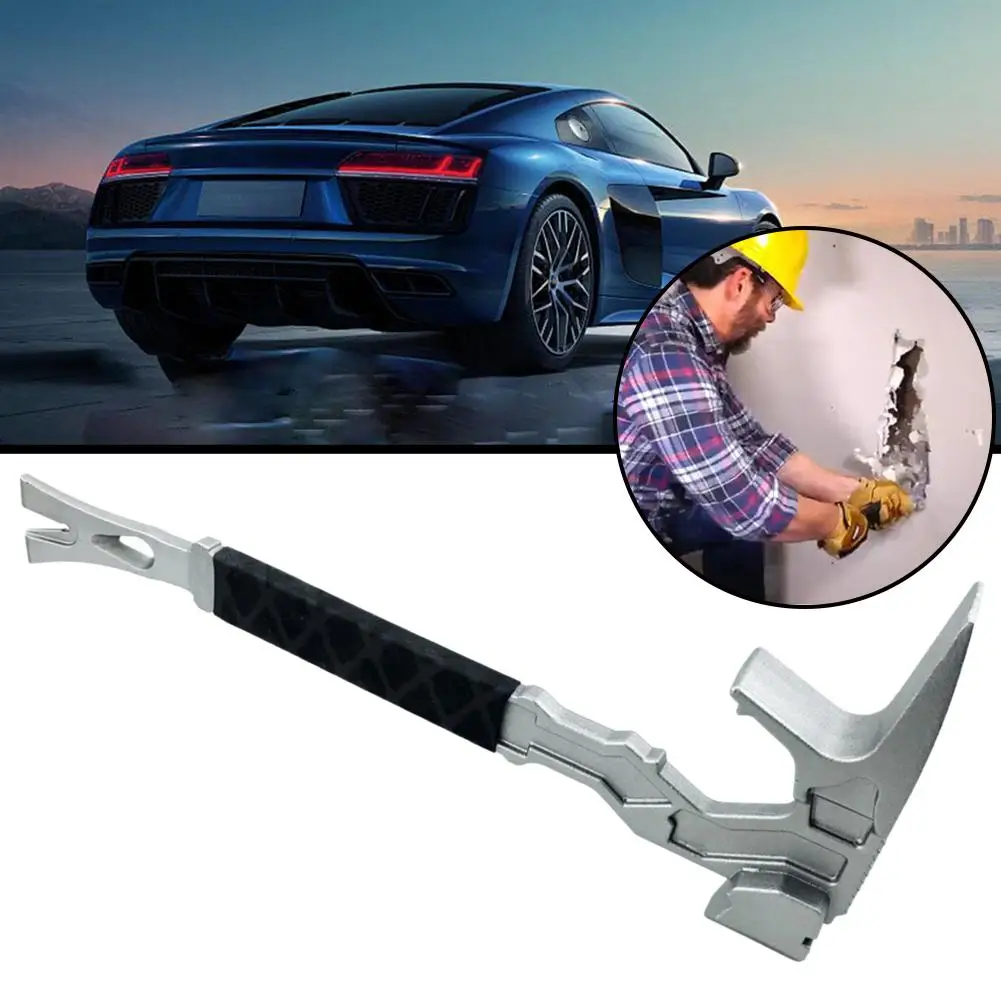 Car Outdoor Multi-function Hammer Nail Remover Fire-fighting Car Supplies Survival Escape Camping Demolition Tools B8S6