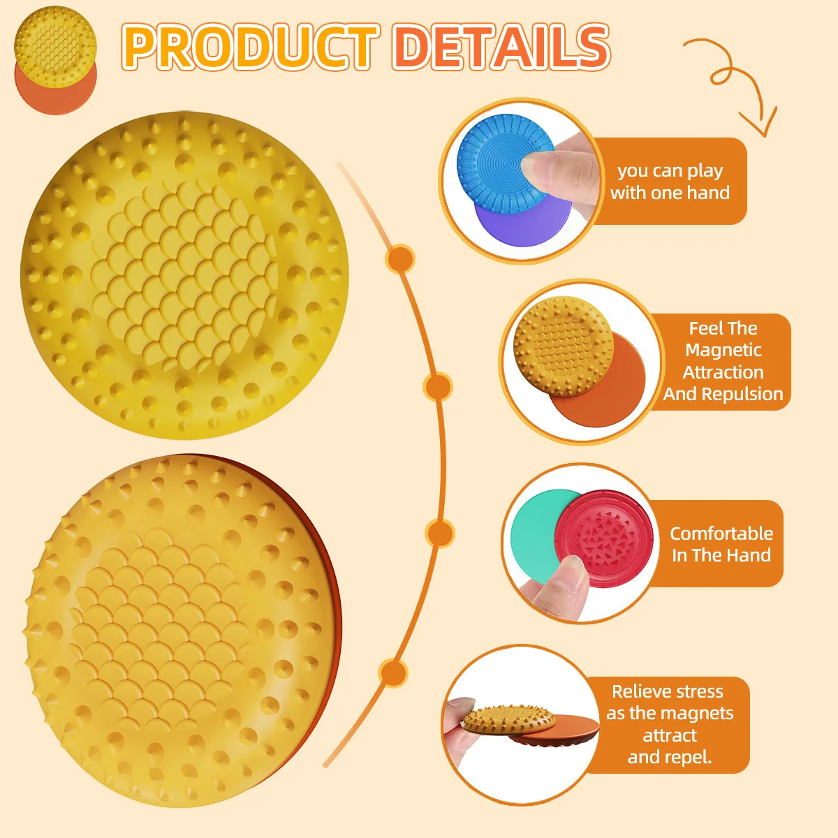 Juguetes magnéticos para adultos y niños, juguetes sensoriales texturizados para autismo, alivio de la ansiedad, deslizadores silenciosos para el estrés