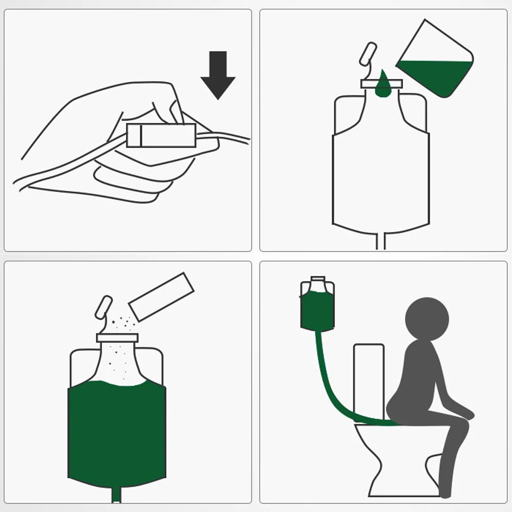 1-10 pces médica casa enema sacos de descarga intestinal spa enema saco com 10 pces tubo desintoxicação intestinal dispositivo de hidroterapia do cólon