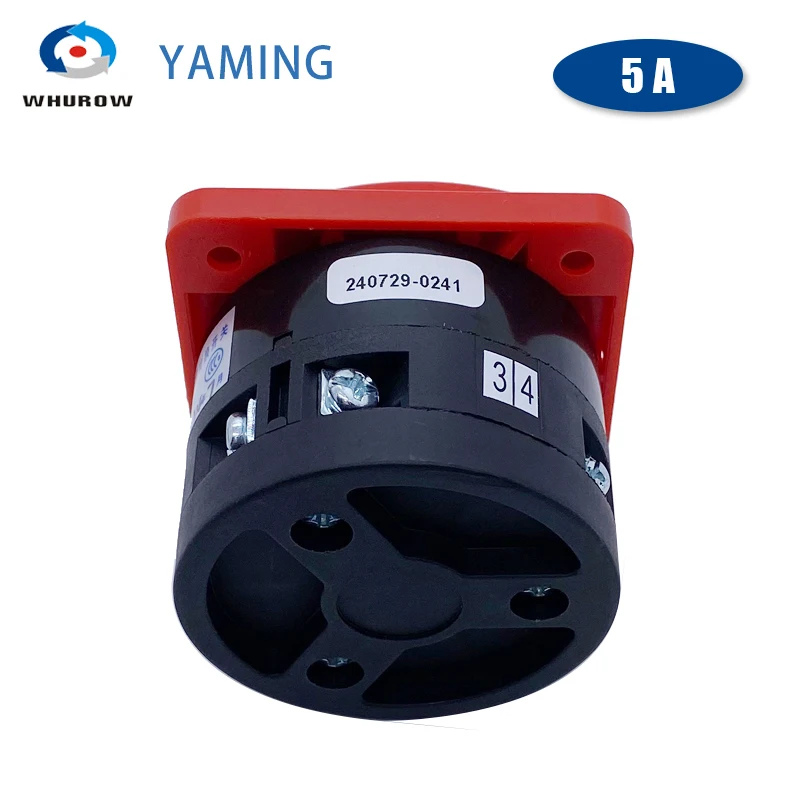 Yaming Electric LW6-1/C303 Panel Mount 5A 1 Pole 4 Position Control Motor Circuit Universal Changeover Rotary Cam Switch