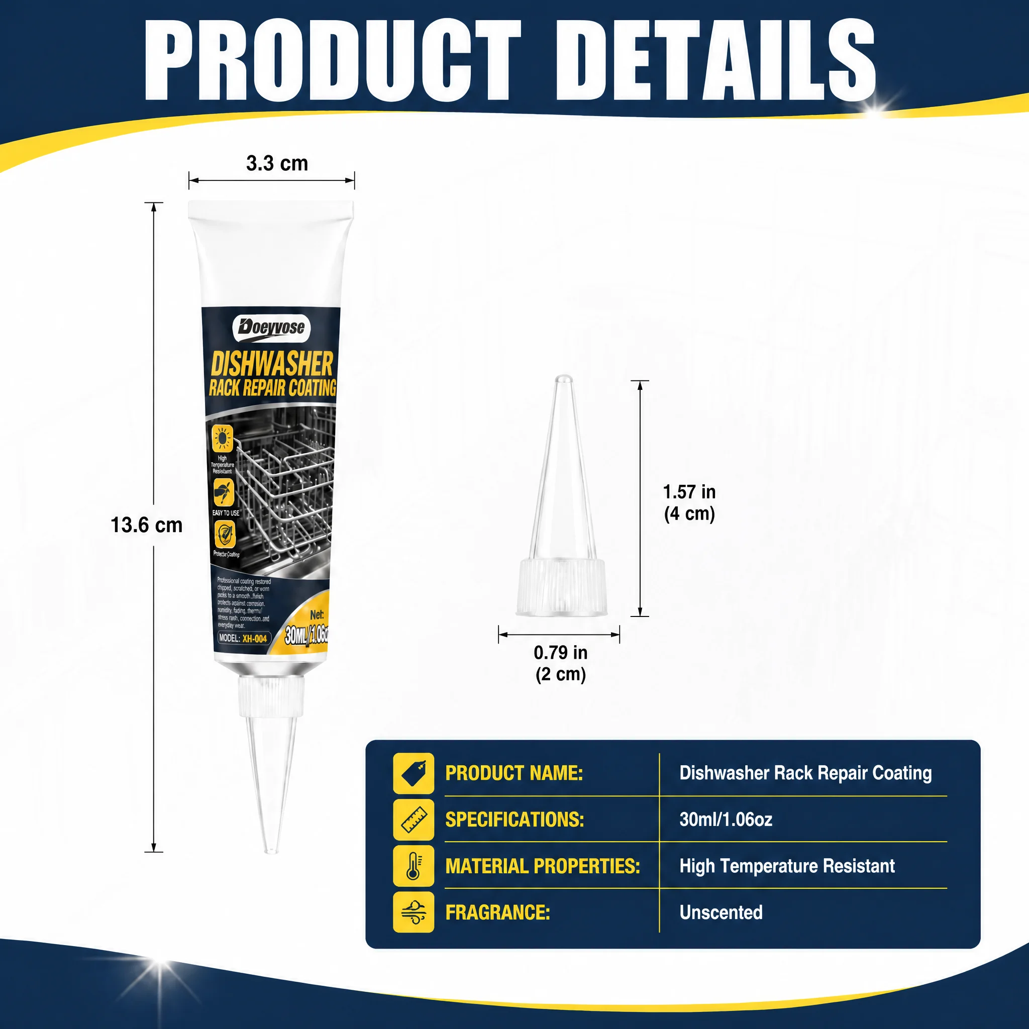 Gray coating repair paste for metal dish drainers