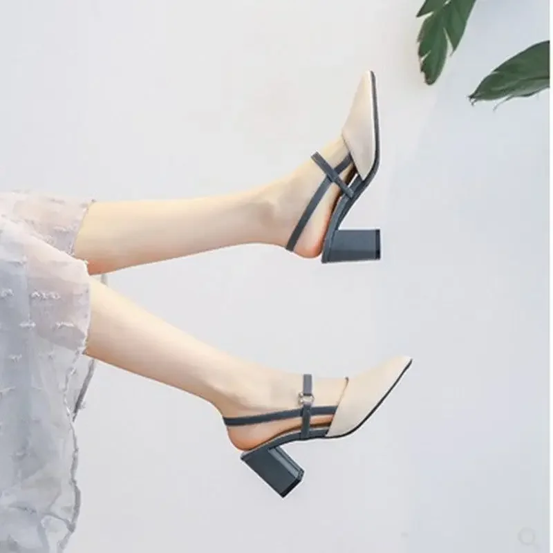 Woman Shoes New Breathable Fashion Closed Sandals for Women Half H Or The Best Summer 2024 Comfortable Trending Chic and Elegant