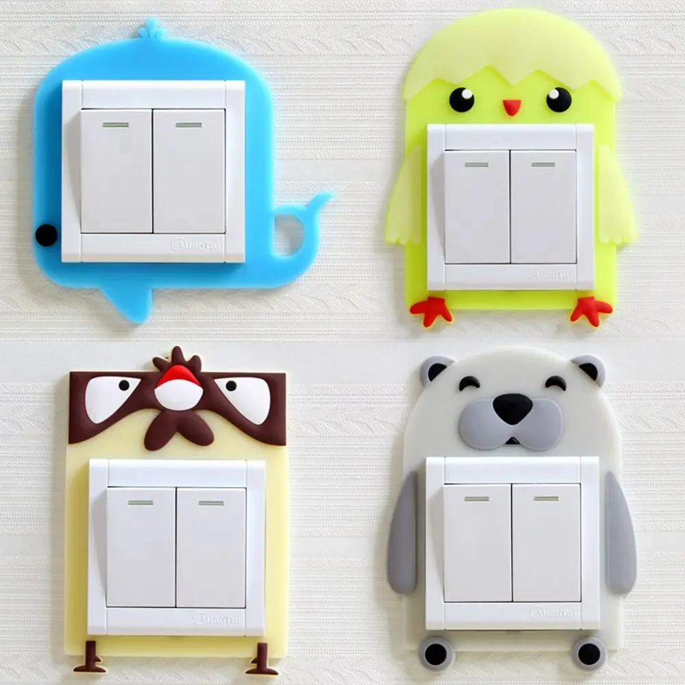 Dust Protective Silicone Switch Sticker Fruit Animal Luminous Switch Cover Transportation Silicone Decoration Stickers