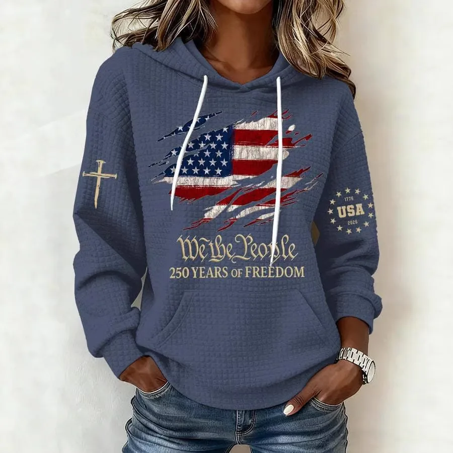 

2026 Spring Hot Sale Digital Printing Women's Double Hat Sweater Fashion Street Women's Clothing