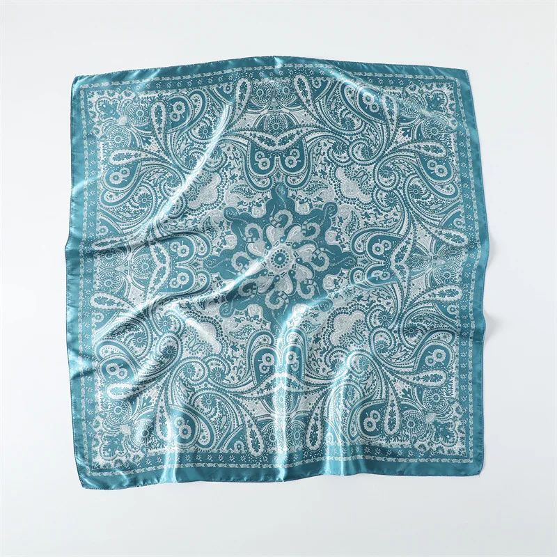 90*90cm Damen Mode Bedruckter Quadratischer Schal Großer Seidenschal Luxuriöses Strandtuch Wickeltuch Damen Hijab Halstuch – Detail 10