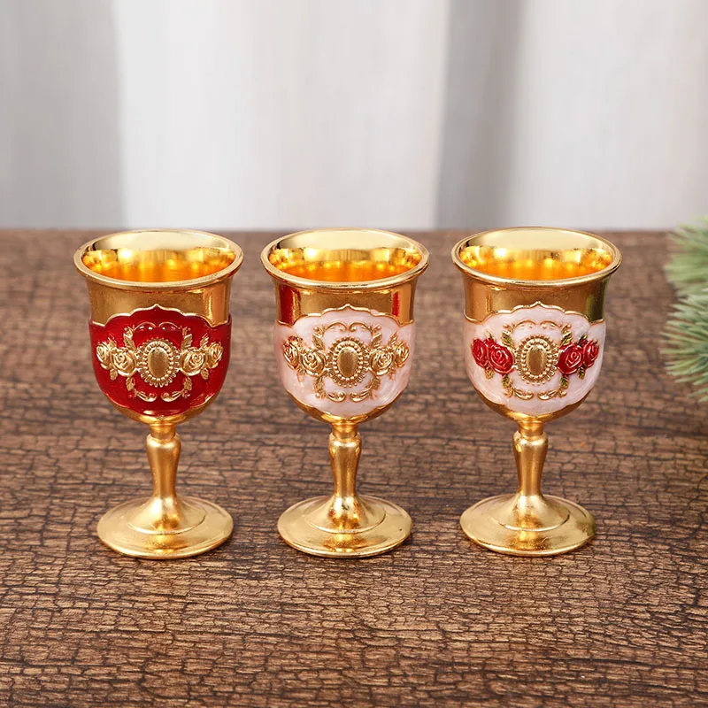 Alloy Small Wine Glass Creative European Metal Retro Exquisite Wineware Drinking Cup