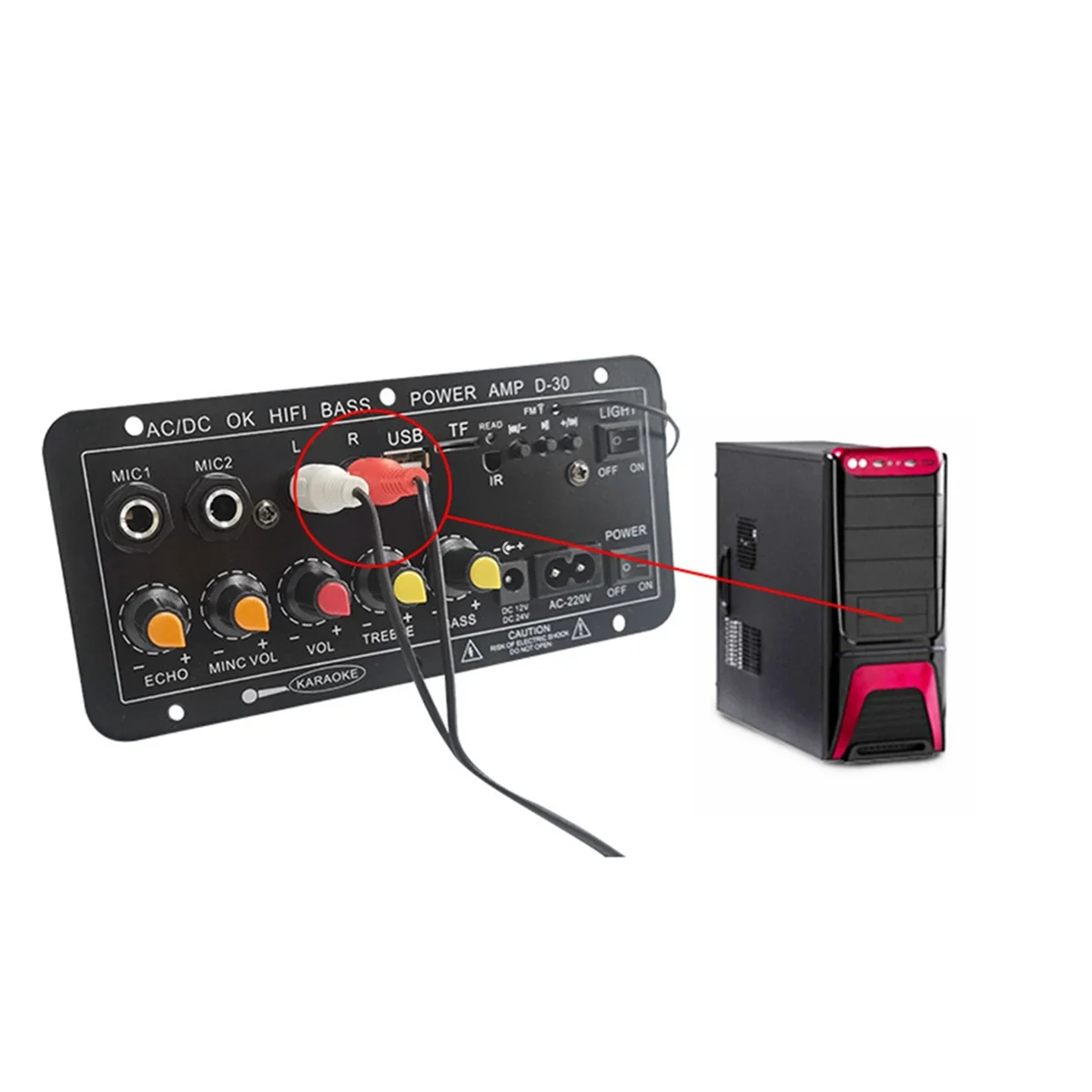 

NEW!! Audio Amplifier Board 30W Support Dual Microphone Bluetooth Amplificatore Subwoof for 4Ohm Speaker 12V 24V 220V EU Plug