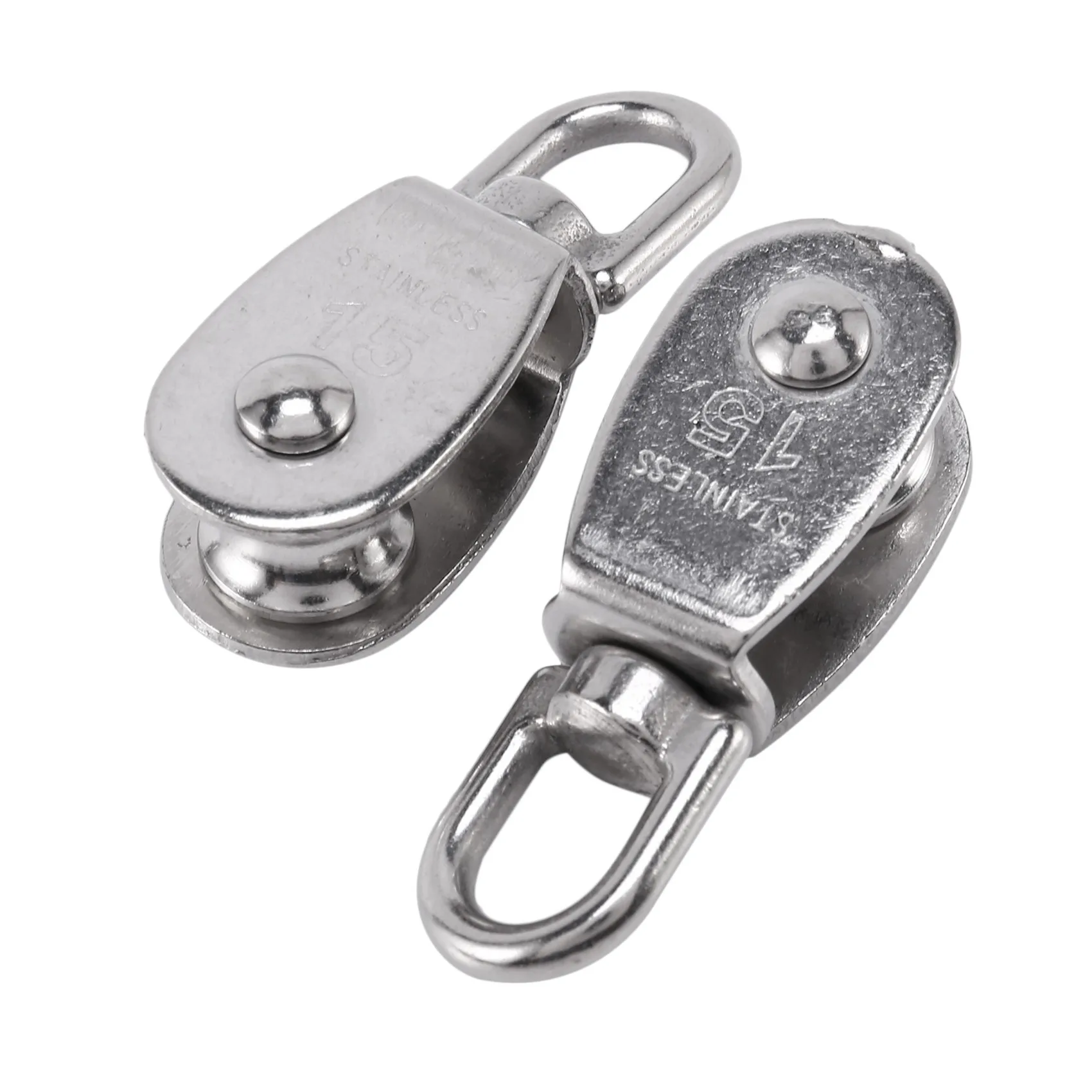 AS94-Crane Pulley Block M15 Lifting Crane Swivel Hook Single Pulley Block Hanging Wire Towing Wheel 20Pcs