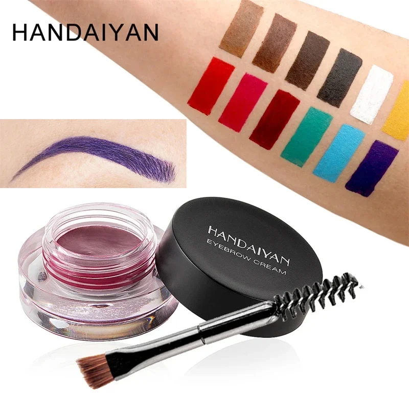 12 Colors Eyebrow Gel, Waterproof Tinted Brow Mascara, Long Lasting Smudge-Proof Colored Eyebrow Cream for Cosplay Stage Makeup