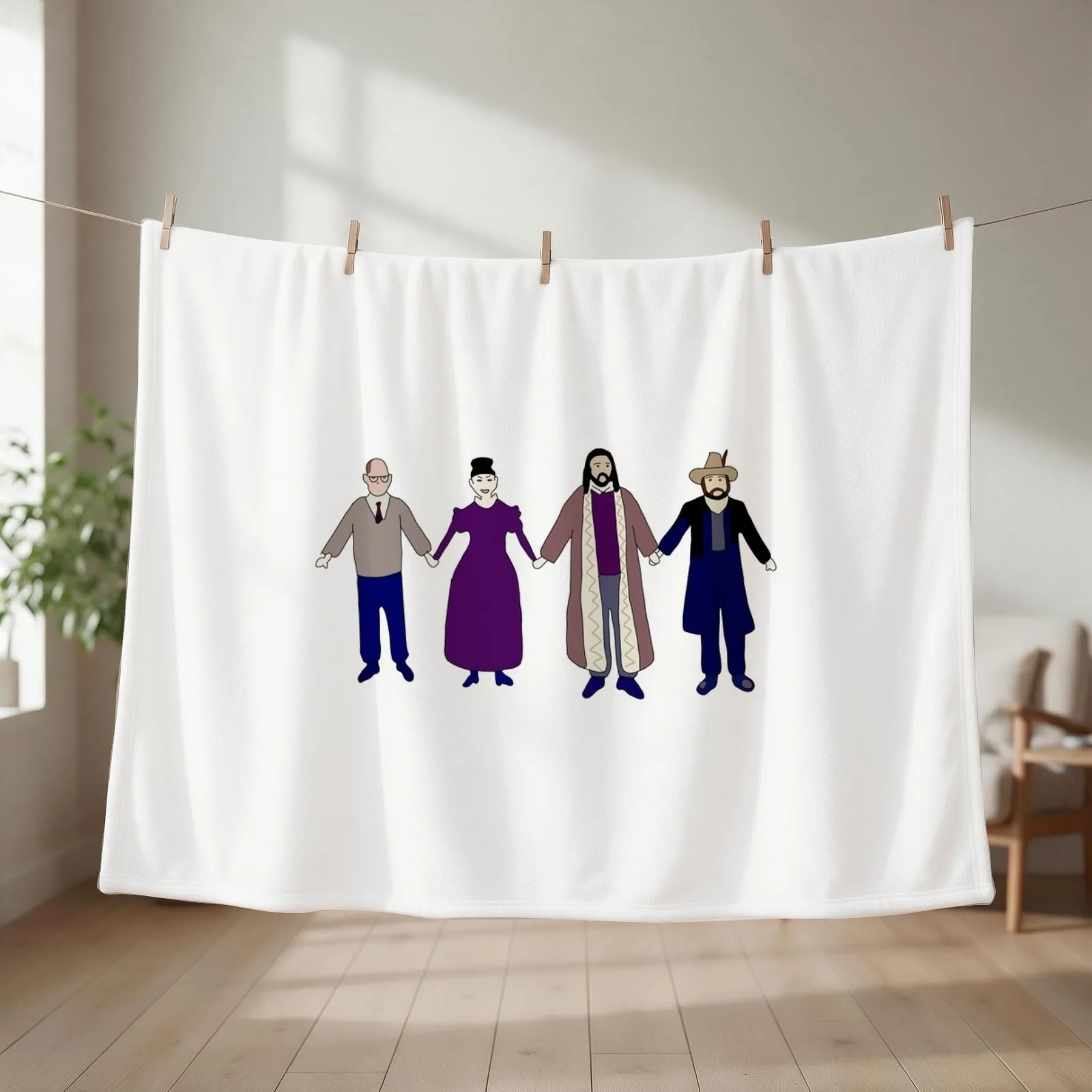 Colin Robinson's Painting - What We Do In The Shadows Throw Blanket couch cozy soft plush fuzzy picnic outdoor blanket
