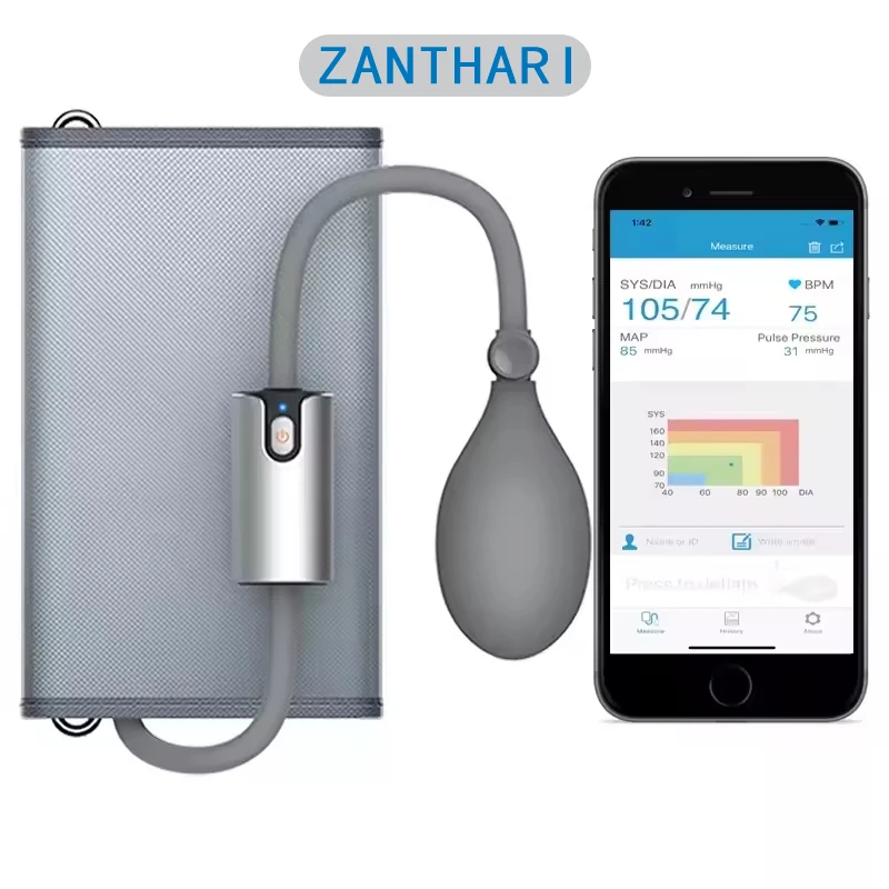 Tensiomètre intelligent Bluetooth pour le bras supérieur ZANTHARI, peut être contrôlé via l'application et ses enregistrements