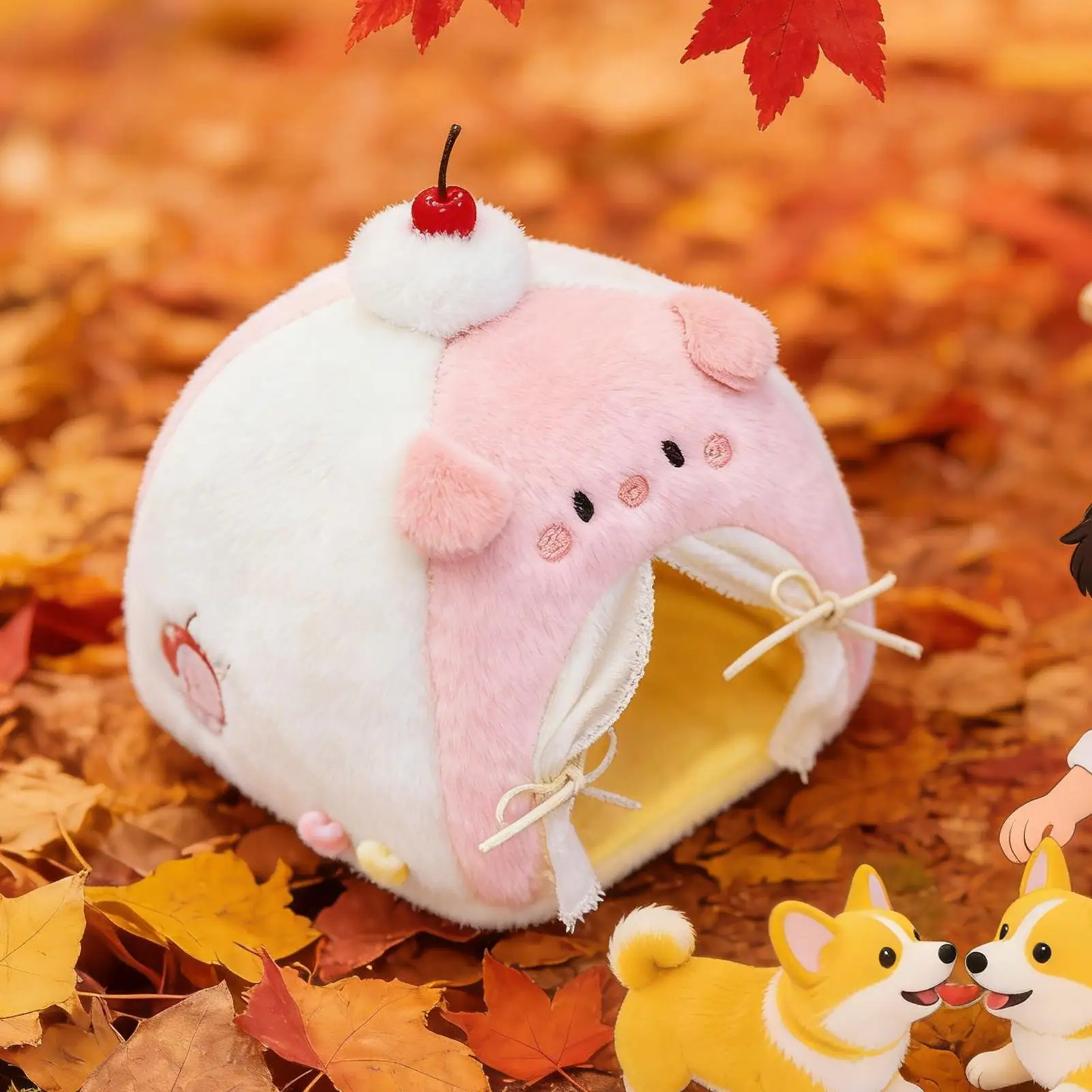 سرير دمية أثاث مصغر Playset دمية خيمة سرير لغرفة المعيشة المنزل اللعب الخيالي الحيوانات المحشوة عرض سطح المكتب الداخلي