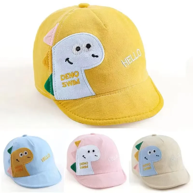 

Шляпа от солнца с изображением динозавра и утконоса для детей 4–15 месяцев, мягкая бейсболка из чистого хлопка, защита от солнца UPF, дышащая на лето