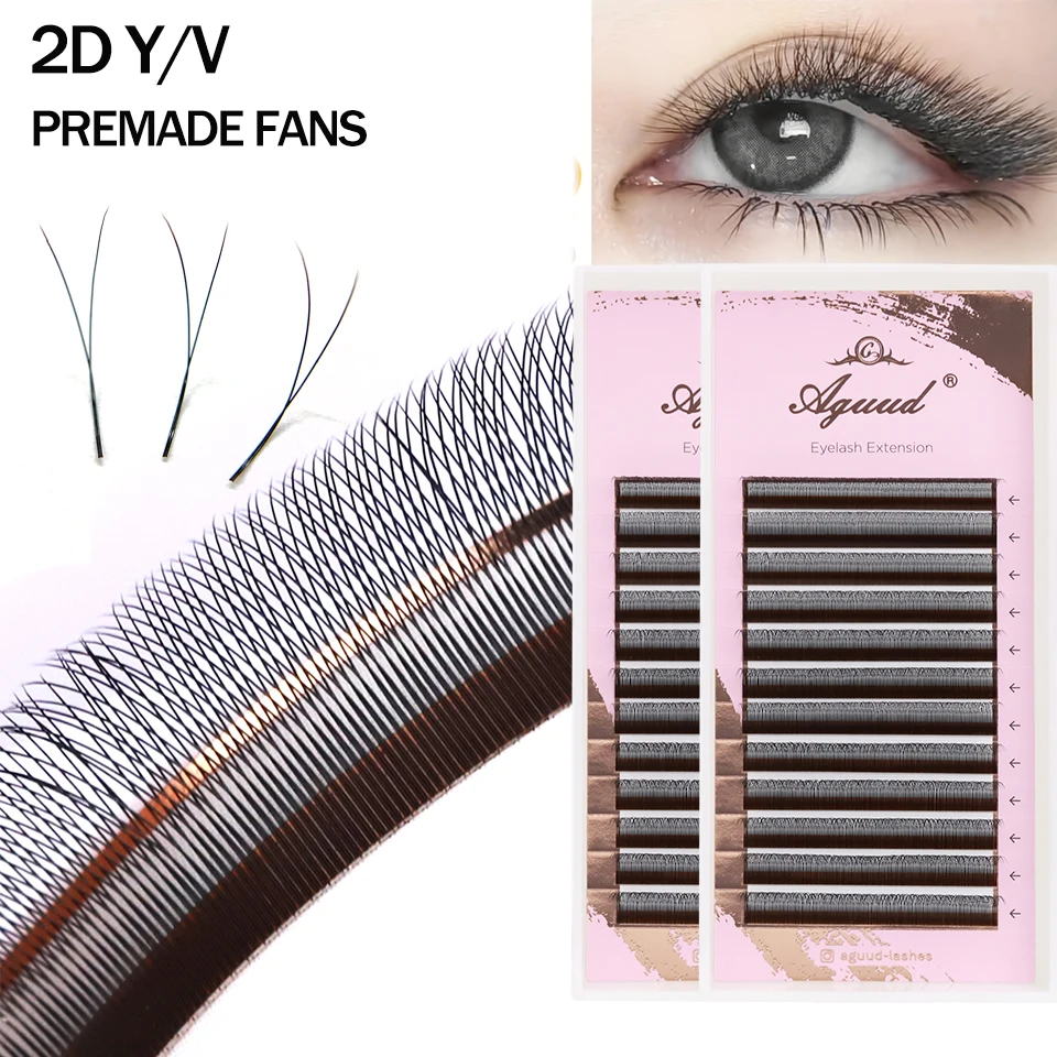 

Aguud New 2D Y Single Tip Eyelash Extension 3D 4D W Shaped Premium Individual False Lashes Mesh Net Cross Lash Makeup Cilios