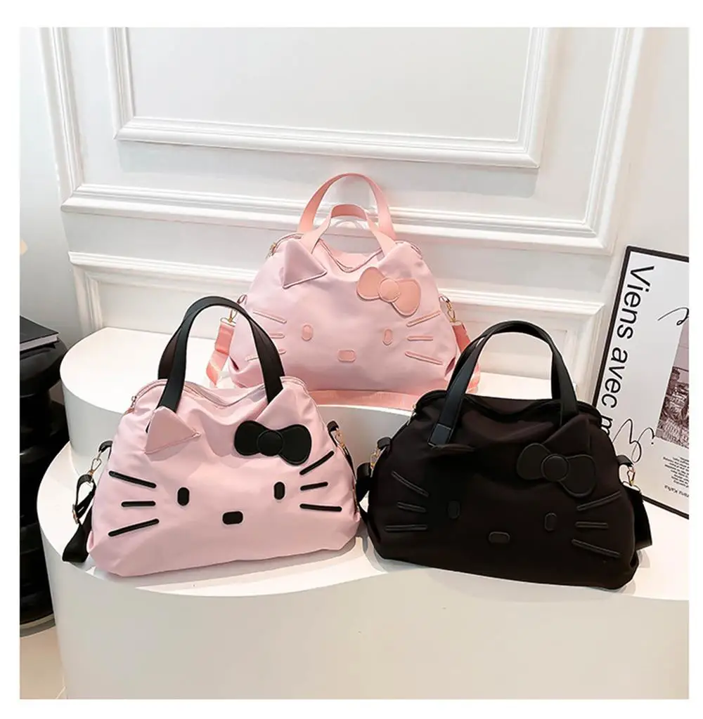 

Hello Kitty Pattern Large Capacity Handheld Short Distance Travel Bag KT Business Travel Luggage Bag Hello Kitty Casual Shoulder