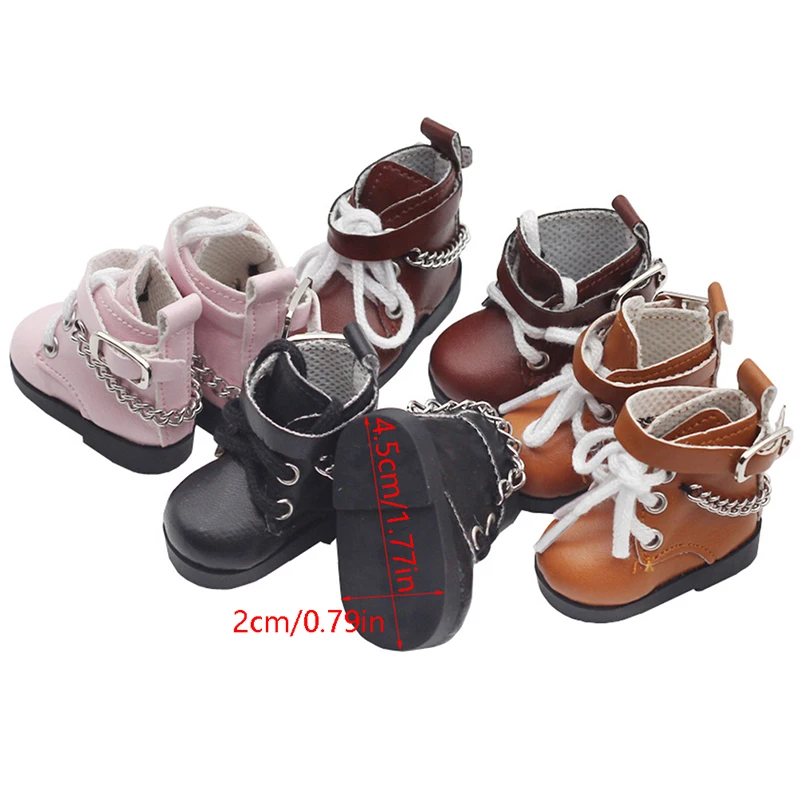 5cm Doll Shoes Leather Boots High-top PU Shoes For 14.5 Inch American Paola Reina Doll 1/6 BJD Blythe Doll Boots Doll Accessorie