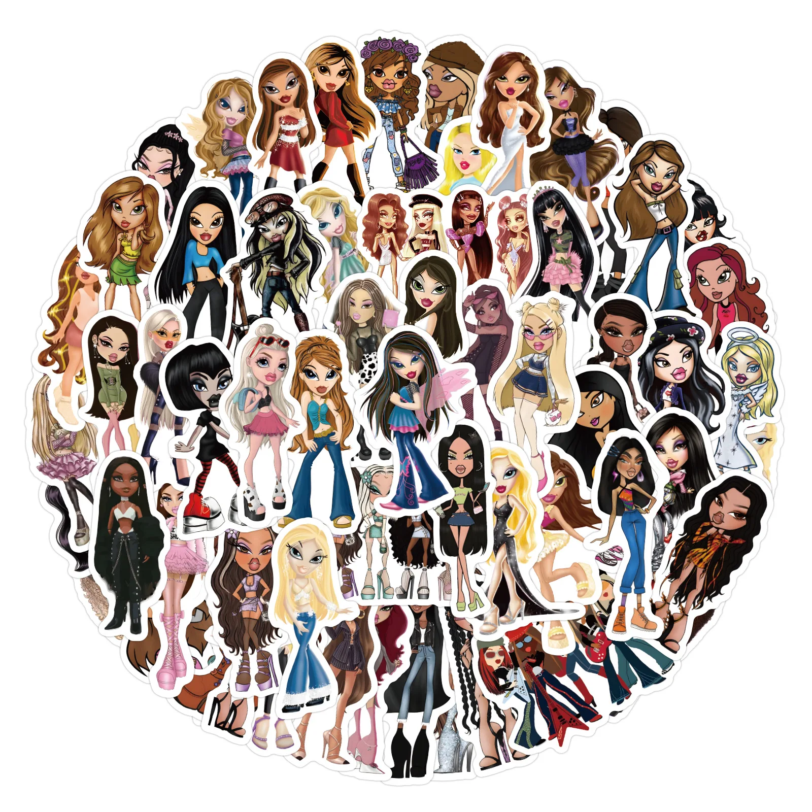 10/30/50/100PCS Bratz Graffiti Stickers Cute Doll Decal DIY Luggage Phone Guitar Fridge Skateboard Waterproof Sticker Kid Toys