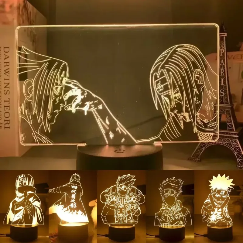 

Naruto Anime Figures Action Night Light Manga Boruto Itachi Akatsuki Bedroom Lamp Children Uzumaki Namikaze Minato Gift Toys