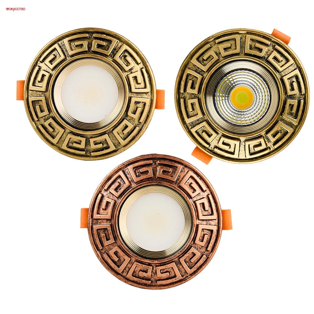 

Retro Design Cottagecore Decor Resin Round Led Downlight 110 220 Volts 3W 5W 7W Living Room Hotel Aisle Art Recessed Spot Lamp