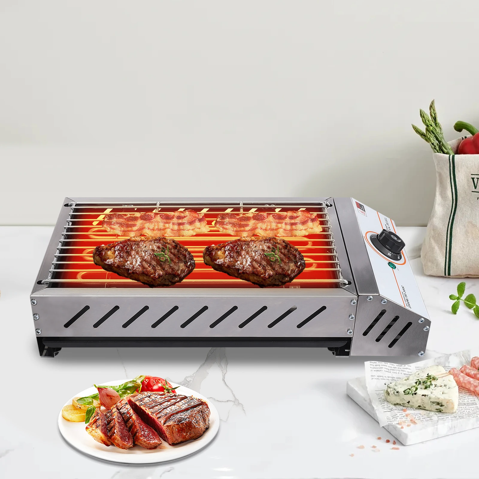 Elektro-BBQ-Grill aus Edelstahl 2,5 kW – Tragbar & Präzise